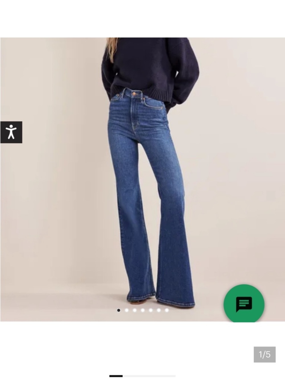 Boden High-Rise Flare Jeans in Deep Blue Wash
